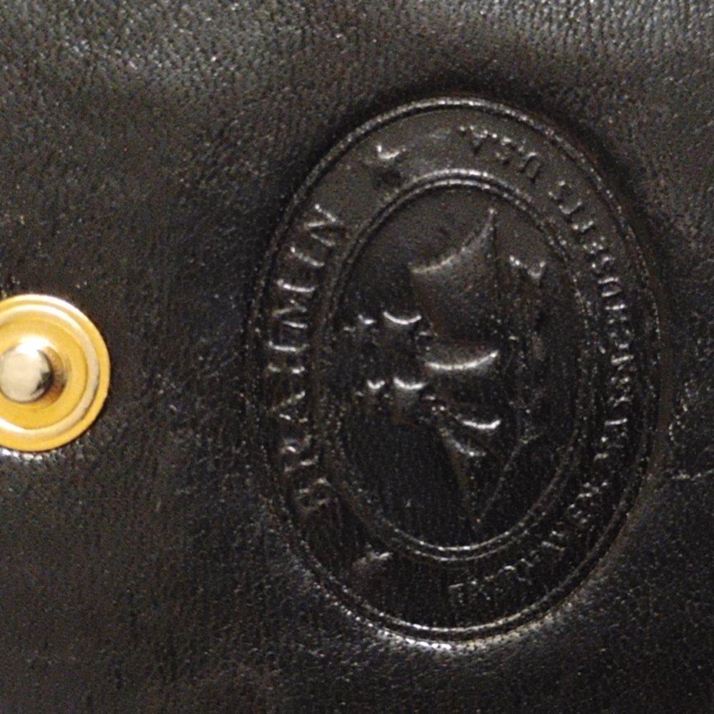 Brahmin Vintage Melbourne Brown Croc Black Leather Trifold Clutch Wallet - Picture 9 of 10